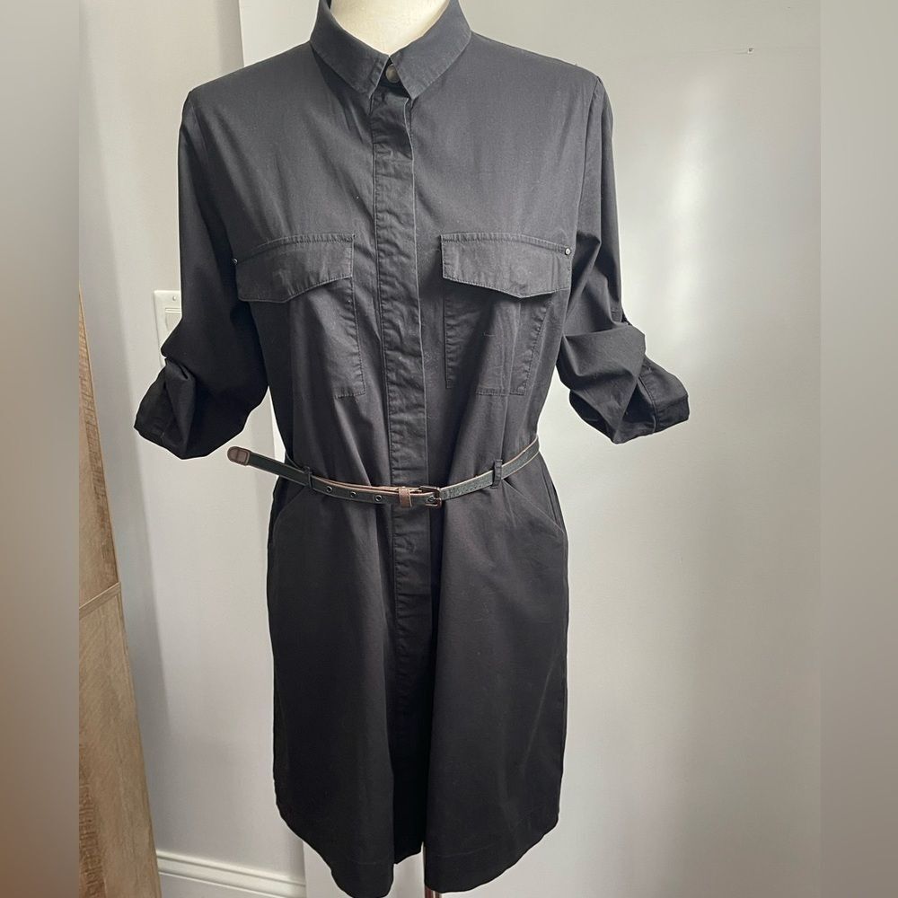 Mango Belted Waist Shirt Dress